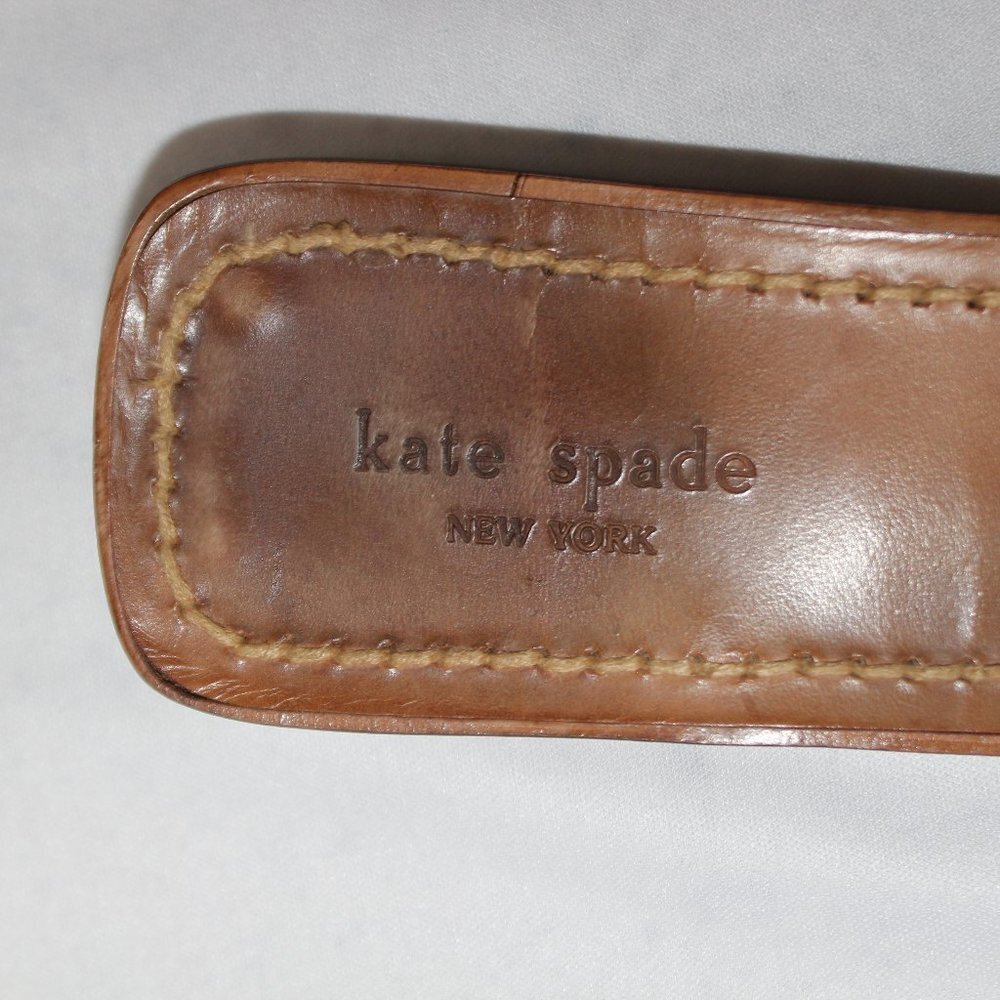 Vintage Kate Spade Leather and Red Canvas Slides - Picture 9 of 12